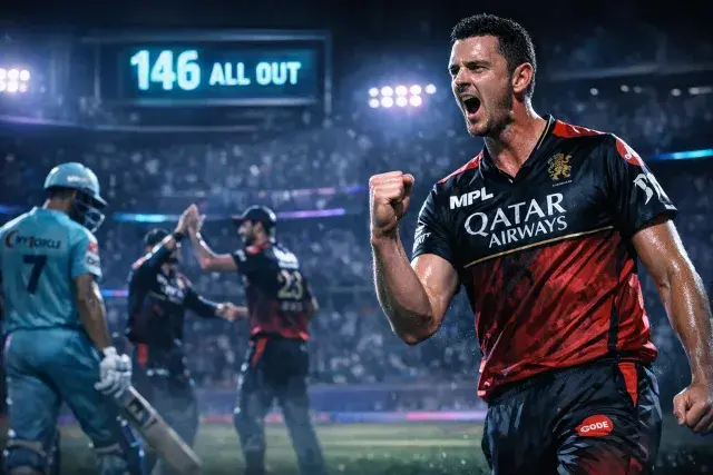 Josh Hazlewood Praises RCB Bowling Discipline on Bengaluru's Slower Pitch